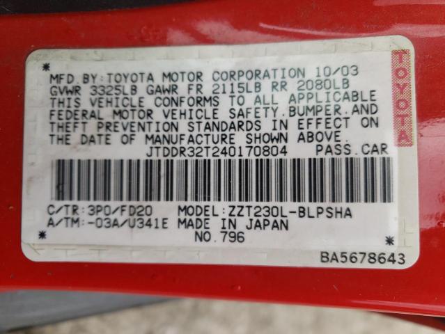 Photo 12 VIN: JTDDR32T240170804 - TOYOTA CELICA 