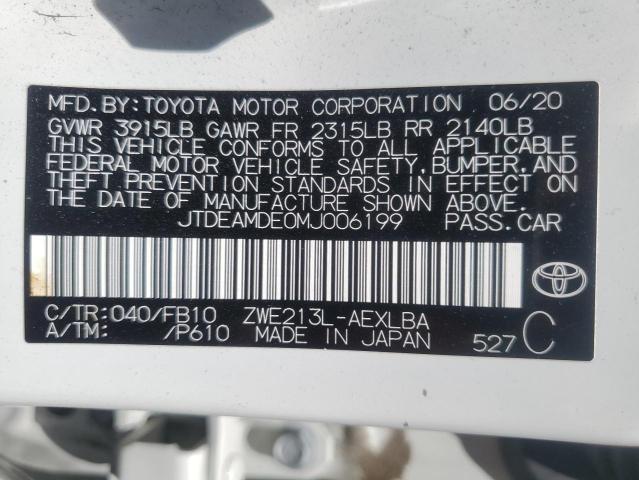 Photo 11 VIN: JTDEAMDE0MJ006199 - TOYOTA COROLLA LE 