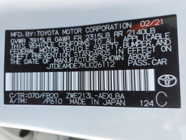 Photo 11 VIN: JTDEAMDE7MJ026112 - TOYOTA COROLLA LE 