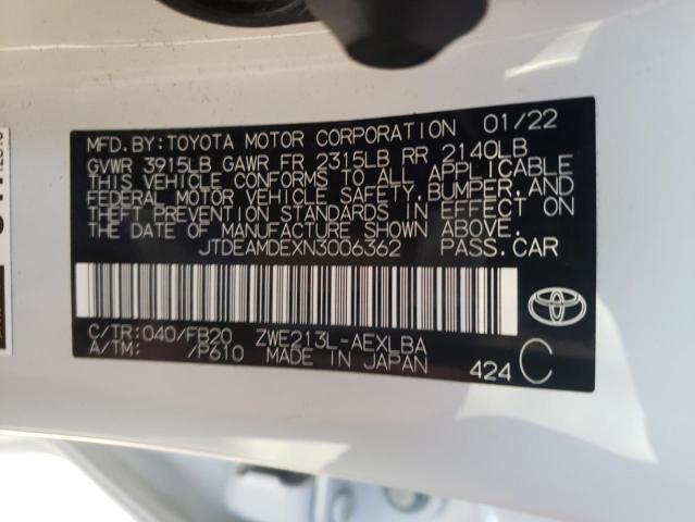 Photo 11 VIN: JTDEAMDEXN3006362 - TOYOTA COROLLA LE 