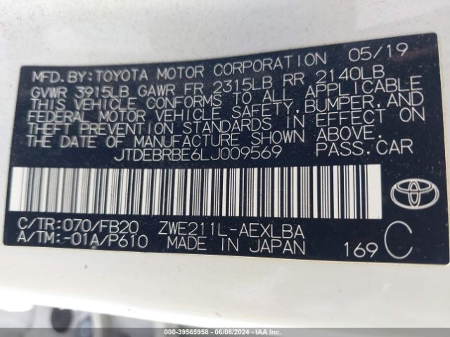 Photo 8 VIN: JTDEBRBE6LJ009569 - TOYOTA COROLLA 