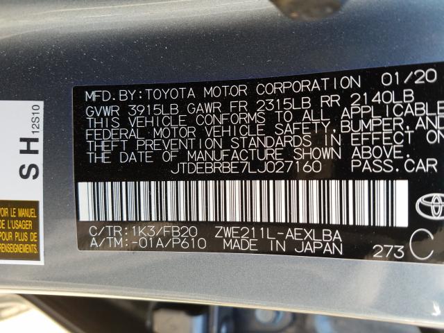 Photo 9 VIN: JTDEBRBE7LJ027160 - TOYOTA COROLLA LE 