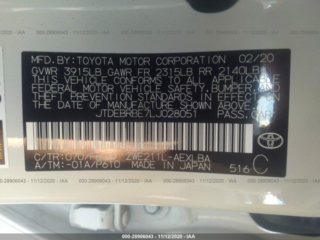 Photo 8 VIN: JTDEBRBE7LJ028051 - TOYOTA COROLLA 