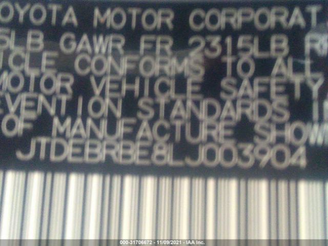 Photo 8 VIN: JTDEBRBE8LJ003904 - TOYOTA COROLLA 