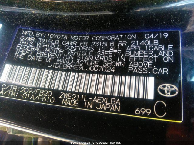 Photo 8 VIN: JTDEBRBE9LJ007024 - TOYOTA COROLLA 