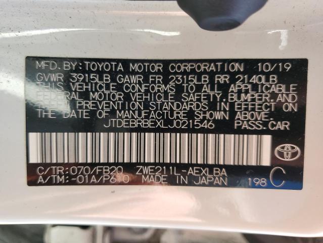 Photo 11 VIN: JTDEBRBEXLJ021546 - TOYOTA COROLLA LE 