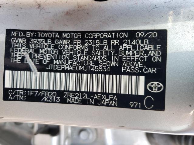 Photo 11 VIN: JTDEPMAE0MJ145834 - TOYOTA COROLLA LE 