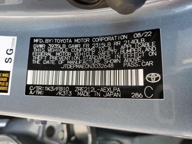 Photo 11 VIN: JTDEPMAE0N3032648 - TOYOTA COROLLA 