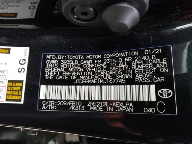 Photo 9 VIN: JTDEPMAE1MJ167745 - TOYOTA COROLLA LE 