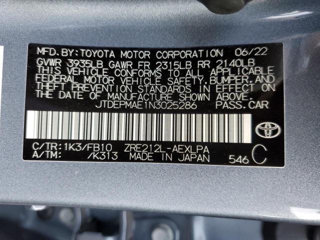 Photo 11 VIN: JTDEPMAE1N3025286 - TOYOTA COROLLA 