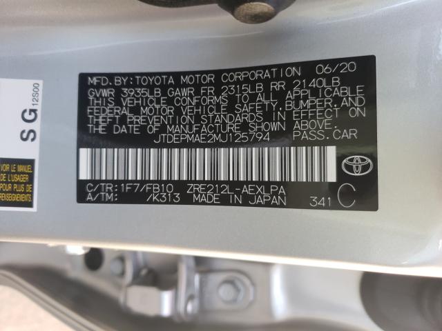 Photo 9 VIN: JTDEPMAE2MJ125794 - TOYOTA COROLLA LE 