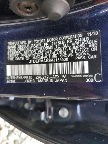 Photo 11 VIN: JTDEPMAE2MJ155538 - TOYOTA COROLLA LE 