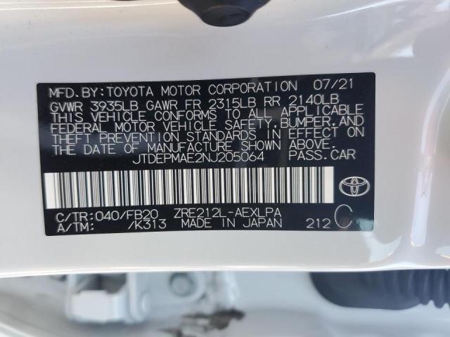 Photo 11 VIN: JTDEPMAE2NJ205064 - TOYOTA COROLLA LE 