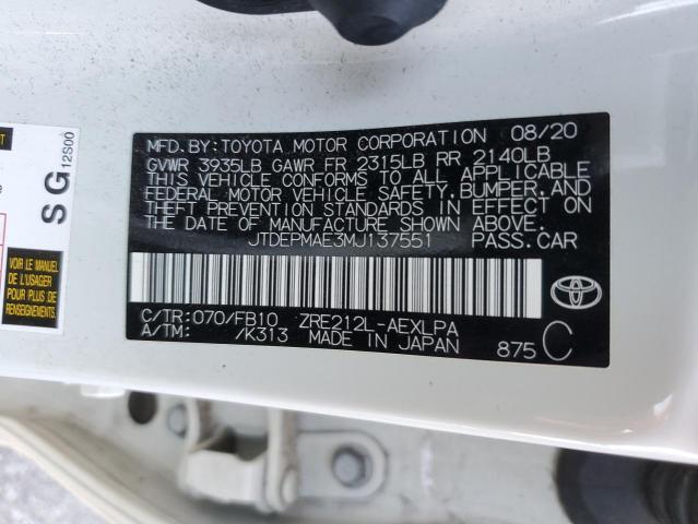 Photo 11 VIN: JTDEPMAE3MJ137551 - TOYOTA COROLLA LE 