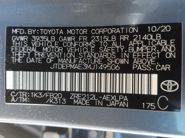 Photo 9 VIN: JTDEPMAE3MJ149506 - TOYOTA COROLLA LE 