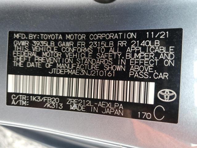 Photo 11 VIN: JTDEPMAE3NJ210161 - TOYOTA COROLLA 