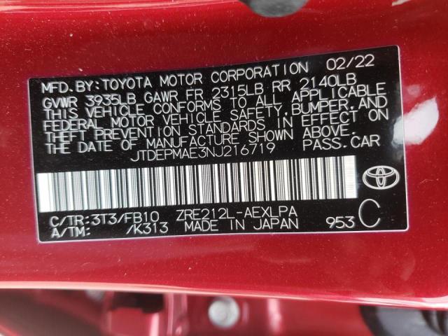 Photo 9 VIN: JTDEPMAE3NJ216719 - TOYOTA COROLLA LE 