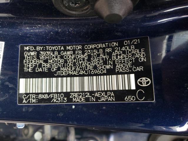 Photo 11 VIN: JTDEPMAE4MJ169604 - TOYOTA COROLLA LE 