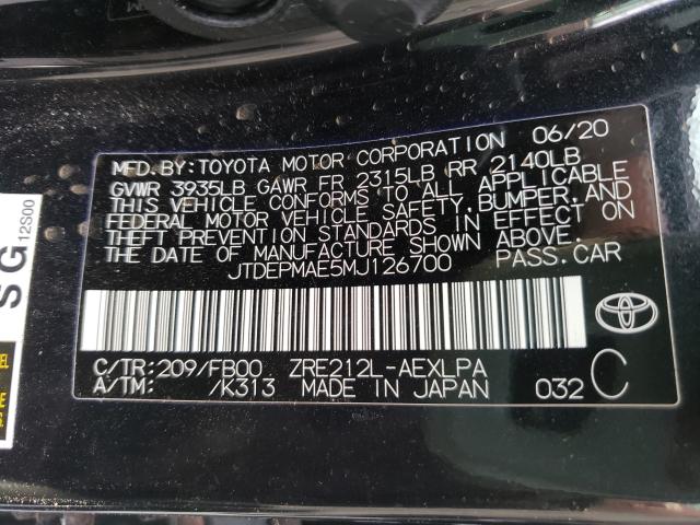 Photo 9 VIN: JTDEPMAE5MJ126700 - TOYOTA COROLLA LE 