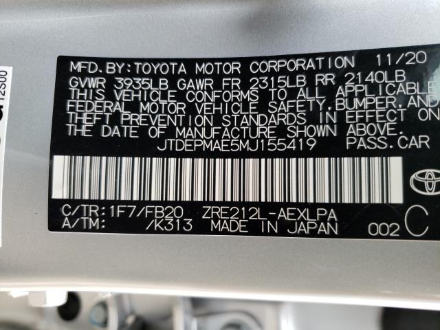 Photo 9 VIN: JTDEPMAE5MJ155419 - TOYOTA COROLLA LE 