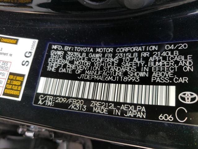 Photo 9 VIN: JTDEPMAE6MJ118993 - TOYOTA COROLLA LE 