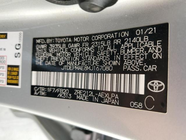 Photo 11 VIN: JTDEPMAE8MJ167080 - TOYOTA COROLLA LE 