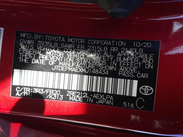 Photo 11 VIN: JTDEPMAEXMJ148434 - TOYOTA COROLLA 