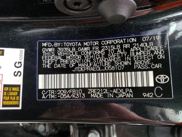 Photo 9 VIN: JTDEPRAE0LJ058107 - TOYOTA COROLLA LE 