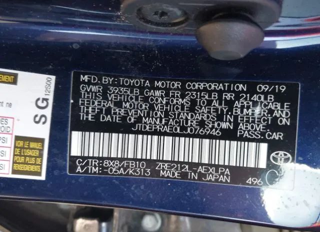 Photo 8 VIN: JTDEPRAE0LJ076946 - TOYOTA COROLLA 