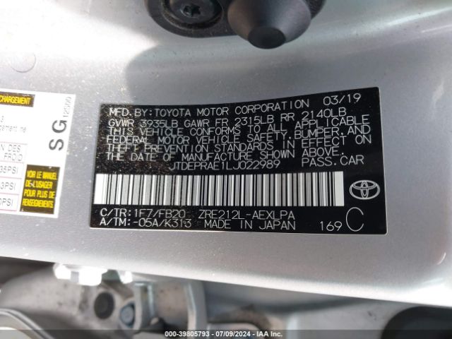 Photo 8 VIN: JTDEPRAE1LJ022989 - TOYOTA COROLLA 