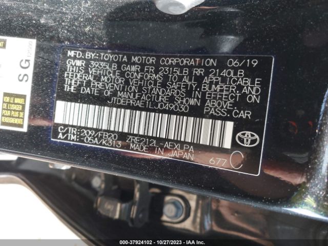 Photo 8 VIN: JTDEPRAE1LJ049030 - TOYOTA COROLLA 