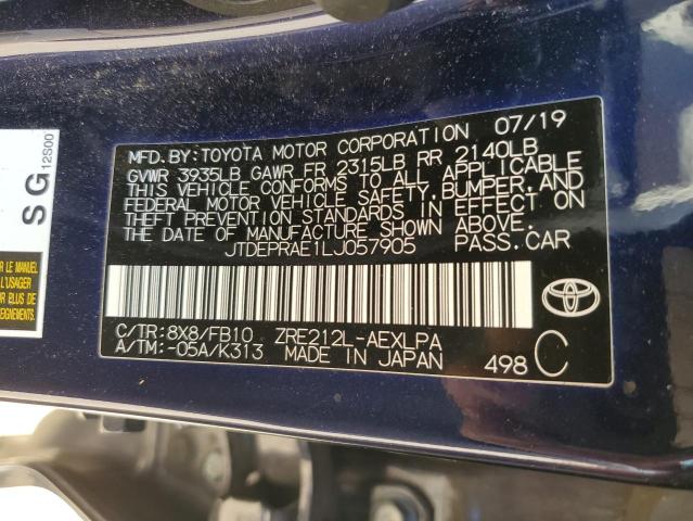 Photo 12 VIN: JTDEPRAE1LJ057905 - TOYOTA COROLLA LE 