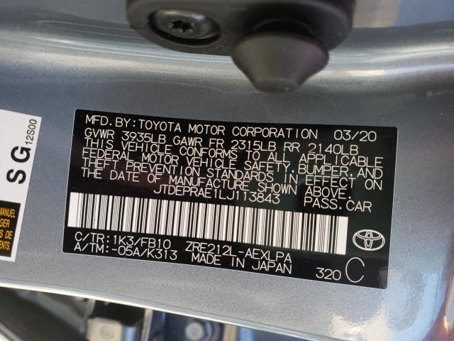 Photo 3 VIN: JTDEPRAE1LJ113843 - TOYOTA COROLLA LE 