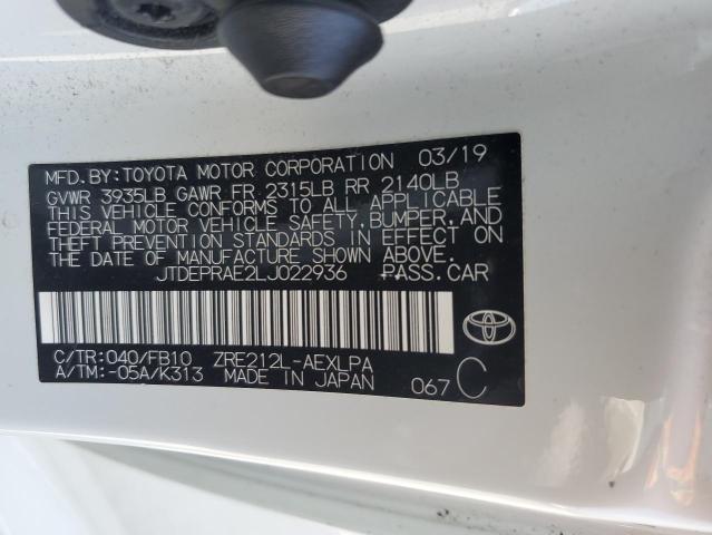 Photo 11 VIN: JTDEPRAE2LJ022936 - TOYOTA COROLLA LE 