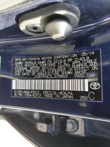 Photo 12 VIN: JTDEPRAE2LJ038862 - TOYOTA COROLLA LE 