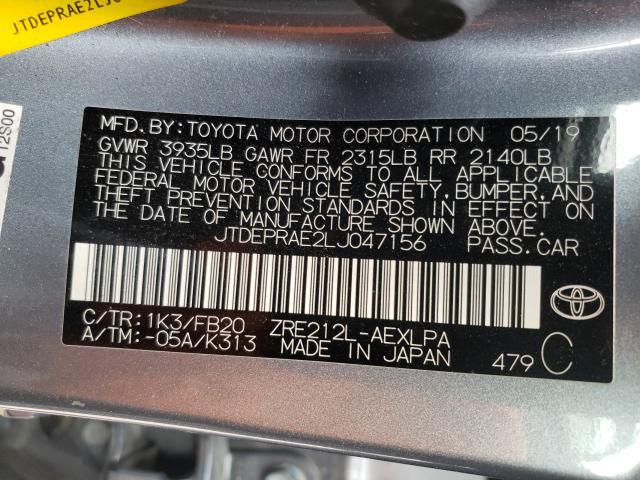 Photo 9 VIN: JTDEPRAE2LJ047156 - TOYOTA COROLLA LE 