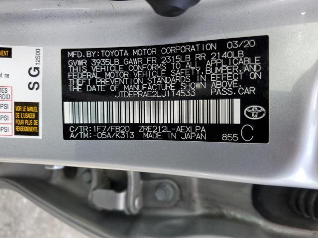 Photo 11 VIN: JTDEPRAE2LJ114533 - TOYOTA COROLLA 