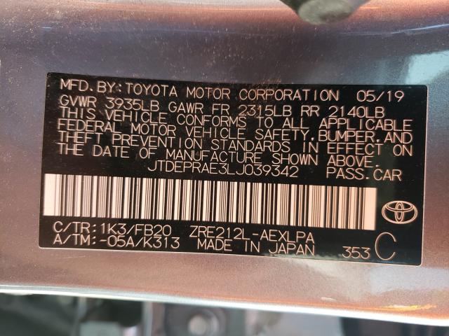 Photo 9 VIN: JTDEPRAE3LJ039342 - TOYOTA COROLLA LE 