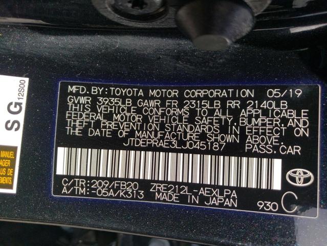 Photo 11 VIN: JTDEPRAE3LJ045187 - TOYOTA COROLLA 