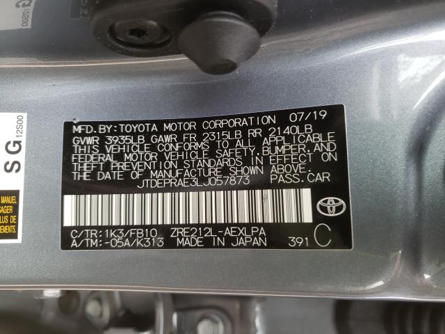 Photo 9 VIN: JTDEPRAE3LJ057873 - TOYOTA COROLLA LE 