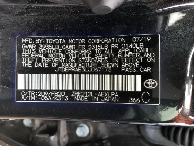 Photo 11 VIN: JTDEPRAE3LJ067173 - TOYOTA COROLLA LE 