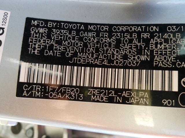 Photo 9 VIN: JTDEPRAE4LJ027037 - TOYOTA COROLLA LE 