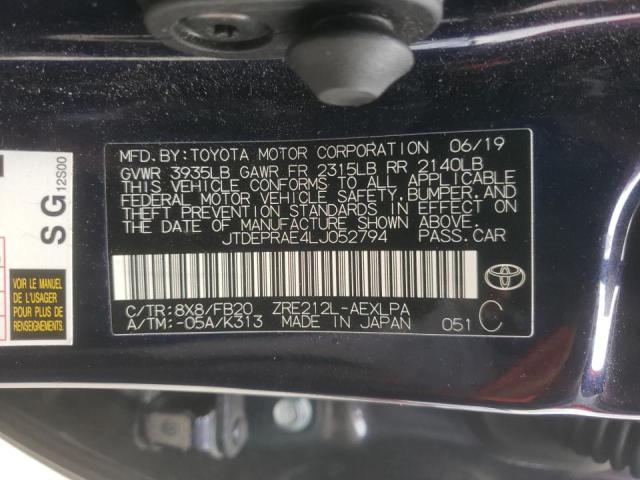 Photo 9 VIN: JTDEPRAE4LJ052794 - TOYOTA COROLLA LE 