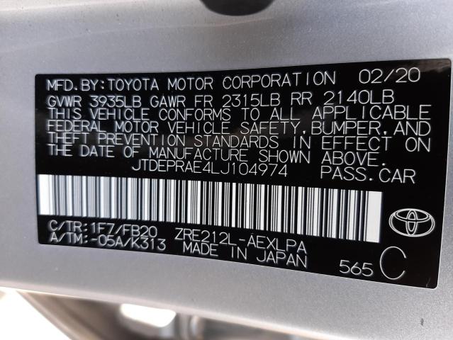 Photo 9 VIN: JTDEPRAE4LJ104974 - TOYOTA COROLLA LE 