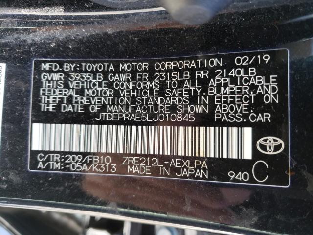 Photo 9 VIN: JTDEPRAE5LJ010845 - TOYOTA COROLLA LE 