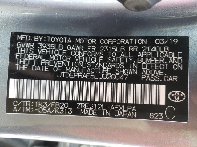 Photo 9 VIN: JTDEPRAE5LJ020047 - TOYOTA COROLLA LE 