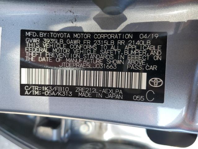 Photo 11 VIN: JTDEPRAE5LJ031663 - TOYOTA COROLLA LE 