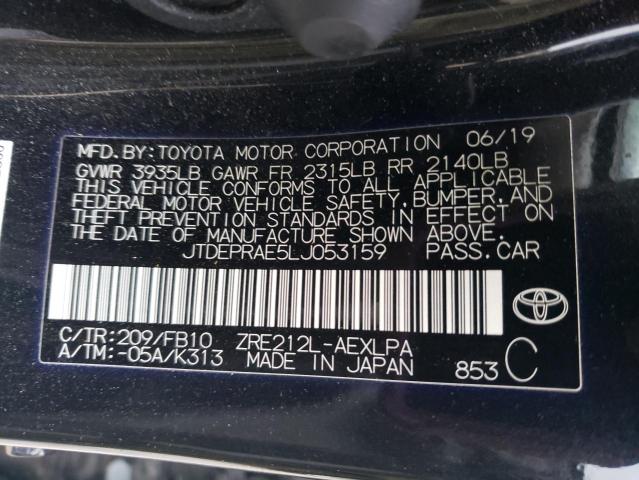 Photo 11 VIN: JTDEPRAE5LJ053159 - TOYOTA COROLLA 