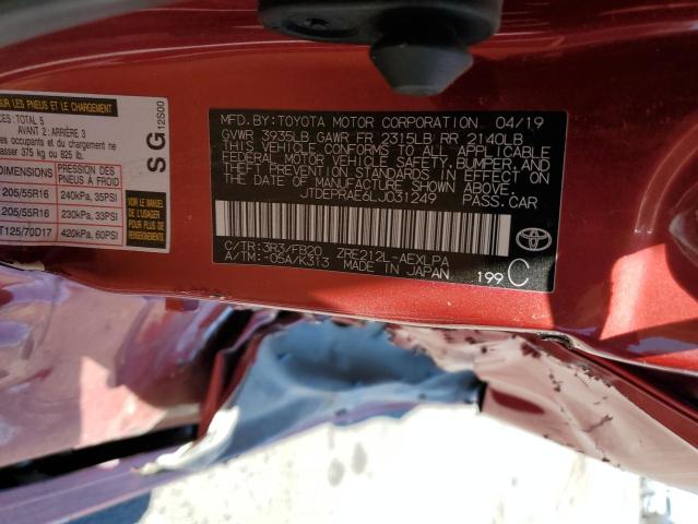 Photo 12 VIN: JTDEPRAE6LJ031249 - TOYOTA COROLLA LE 