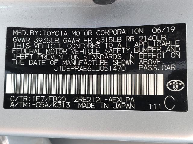 Photo 9 VIN: JTDEPRAE6LJ051470 - TOYOTA COROLLA LE 